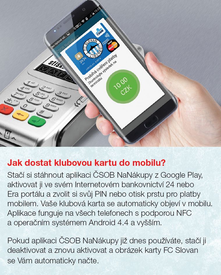 Karta FCSL v mobilu