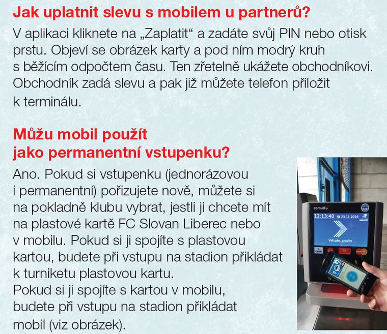 Karta FCSL v mobilu